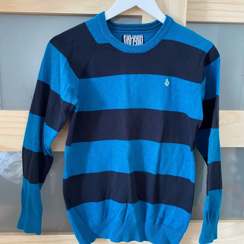 Blue and Black Striped Sweater